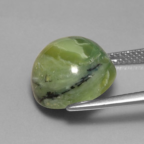 Serpentina verde natural 8,26ct, corte redondo, opaco