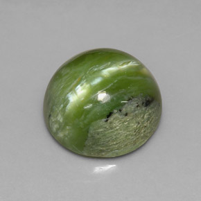 Serpentina verde natural 7,28ct, corte redondo, opaco
