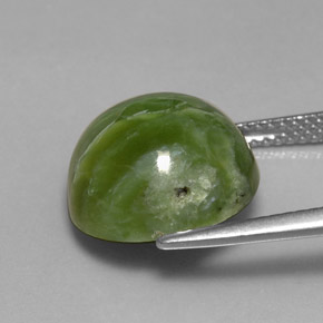 Serpentina verde natural 7,28ct, corte redondo, opaco