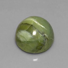 Serpentina verde natural 7,23ct, corte redondo, opaco