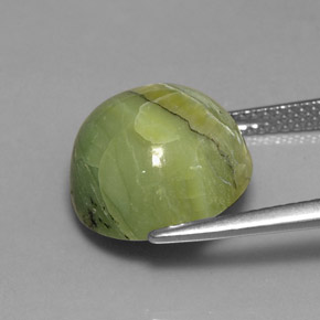 Serpentina verde natural 7,23ct, corte redondo, opaco