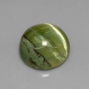 Serpentina verde natural 6,30ct, corte redondo, opaco