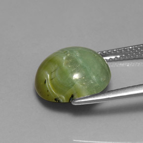 Serpentina verde natural 4,61ct, corte redondo, opaco