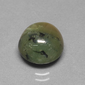 Serpentina verde natural 3,63ct, corte redondo, opaco