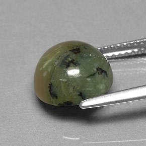 Serpentina verde natural 3,63ct, corte redondo, opaco