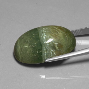 Serpentina verde natural 38,22ct, corte oval, opaco