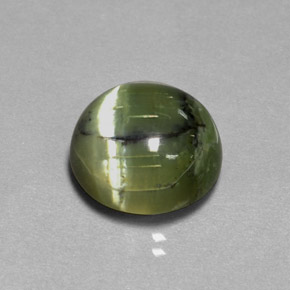 Serpentina verde natural 7,53ct, corte redondo, opaco