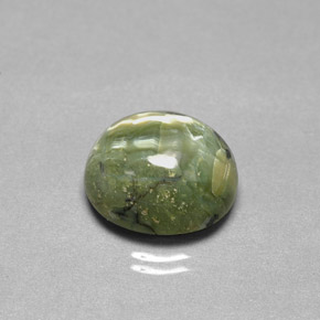 Serpentina verde natural 9,20ct, corte oval, opaco