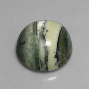 Serpentina verde natural 7,52ct, corte redondo, opaco