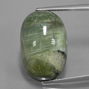 Serpentina verde natural 14,20ct, corte oval, opaco