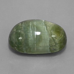 Serpentina verde natural 14,20ct, corte oval, opaco