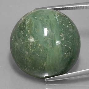 Serpentina verde natural 41,28ct, corte redondo, opaco