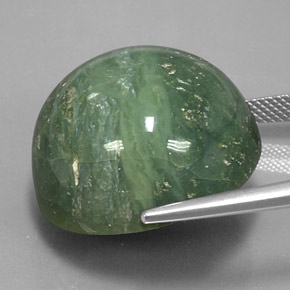 Serpentina verde natural 41,28ct, corte redondo, opaco