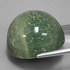 Serpentina verde natural 48,32ct, corte redondo, opaco