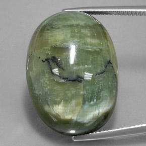Serpentina verde natural 42,76ct, corte oval, opaco