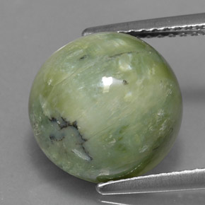Serpentina verde natural 5,17ct, corte redondo, opaco