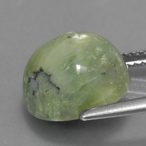 Serpentina verde natural 5,17ct, corte redondo, opaco