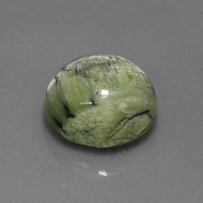 Serpentina verde natural 2,76ct, corte redondo, opaco