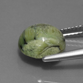 Serpentina verde natural 2,76ct, corte redondo, opaco