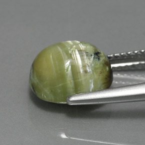 Serpentina verde natural 2,93ct, corte oval, opaco