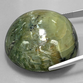 Serpentina verde natural 122,80ct, corte redondo, opaco