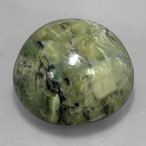 Serpentina verde natural 58,61ct, corte redondo, opaco