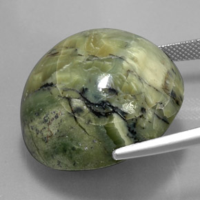 Serpentina verde natural 58,61ct, corte redondo, opaco