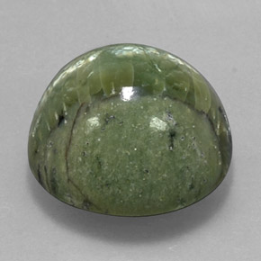 Serpentina verde natural 20,97ct, corte redondo, opaco