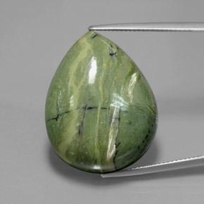 Serpentina Terra Verde Natural 37.21ct, Formato de pêra, Opaco