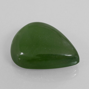 Serpentina verde natural 29,88ct, formato de pêra, transparente