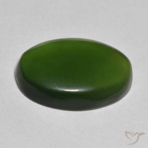 Serpentina Verde escuro Natural 9.27ct, oval, Translúcido