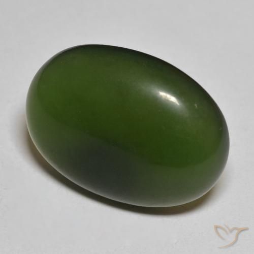 Serpentina Verde escuro Natural 12.91ct, oval, Translúcido