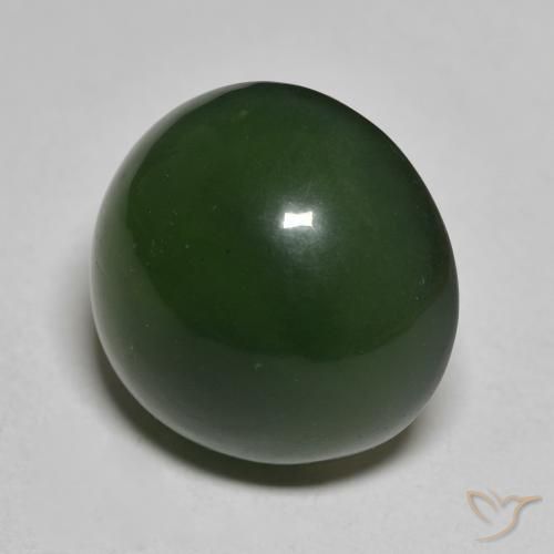 Serpentina Verde escuro Natural 14.95ct, Redondo, Translúcido