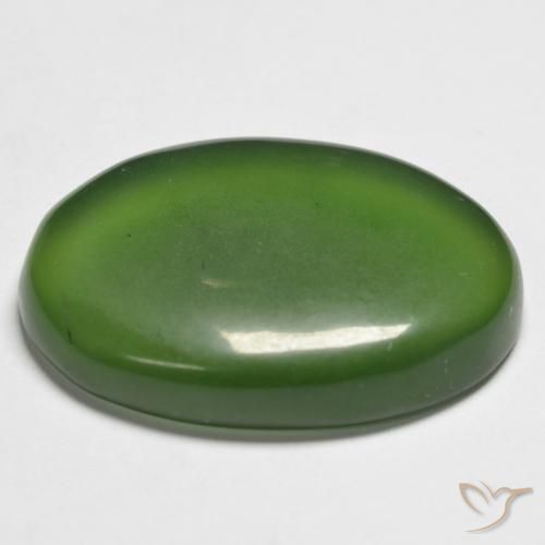 Serpentina verde escuro Natural 21.49ct, oval, Translúcido