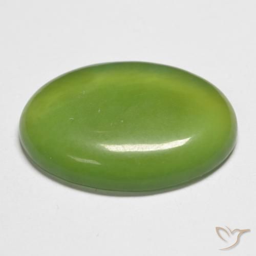 Serpentina Verde Vivo Claro Natural 11.78ct, oval, Translúcido