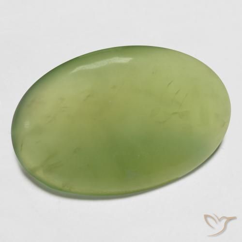 Serpentina Verde limão Natural 13.23ct, oval, Translúcido