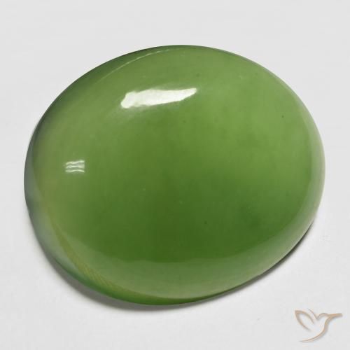 Serpentina Verde médio Natural 18.71ct, oval, Translúcido