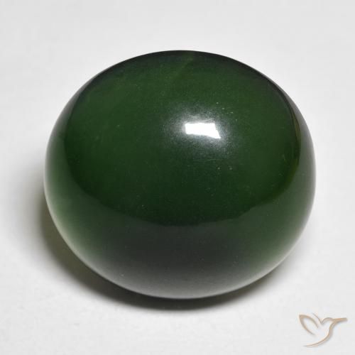 15.26ct Natural Verde muito escuro Serpentina, Redondo, Translúcido