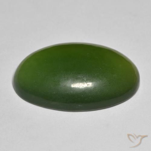Serpentina Verde Terroso Natural 19.27ct, oval, Translúcido