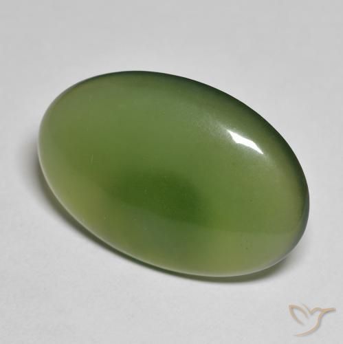 Serpentina Verde Terroso Natural 11.32ct, oval, Translúcido