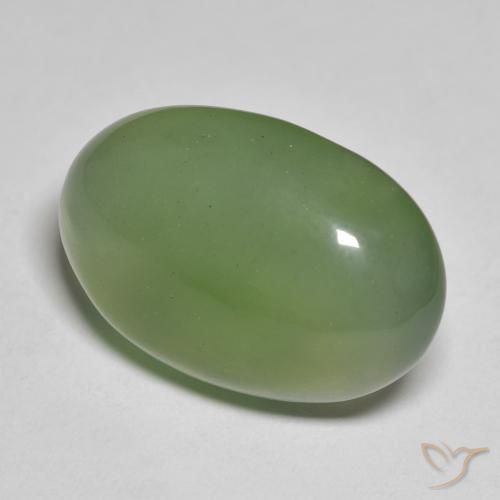 Serpentina verde pêra Natural 19.08ct, oval, Translúcido