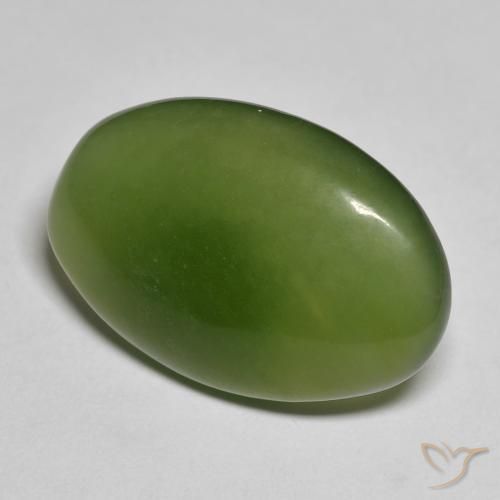 Serpentina Verde Terroso Natural 14.01ct, oval, Translúcido