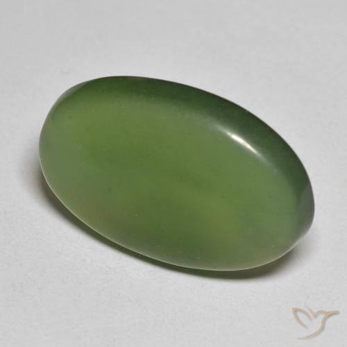 Serpentina Verde escuro Natural 13.43ct, oval, Translúcido