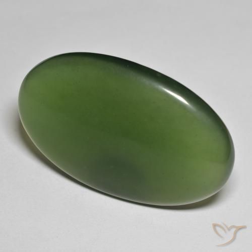 Serpentina Verde escuro Natural 46.66ct, oval, Translúcido