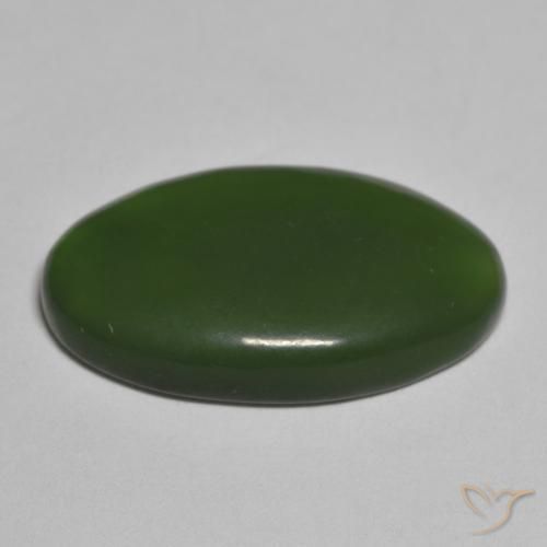 Serpentina Verde escuro Natural 10.20ct, oval, Translúcido