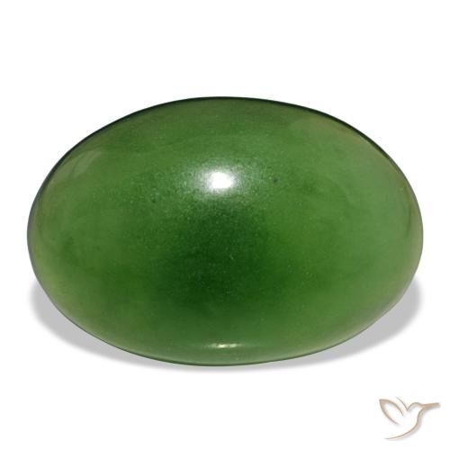 Serpentina verde natural 9,58ct, corte oval, transparente