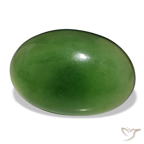 Serpentina verde natural 9,58ct, corte oval, transparente