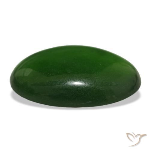 Serpentina verde natural 9,58ct, corte oval, transparente