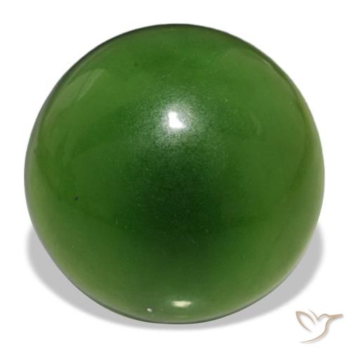 Serpentina verde natural 13,21ct, corte redondo, transparente