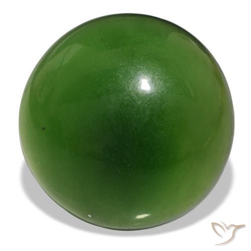 Serpentina verde natural 13,21ct, corte redondo, transparente